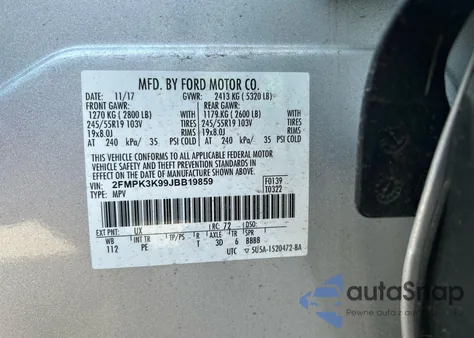 2018 Ford Edge Titanium from USA, damaged, VIN 2FMPK3K99JBB19859